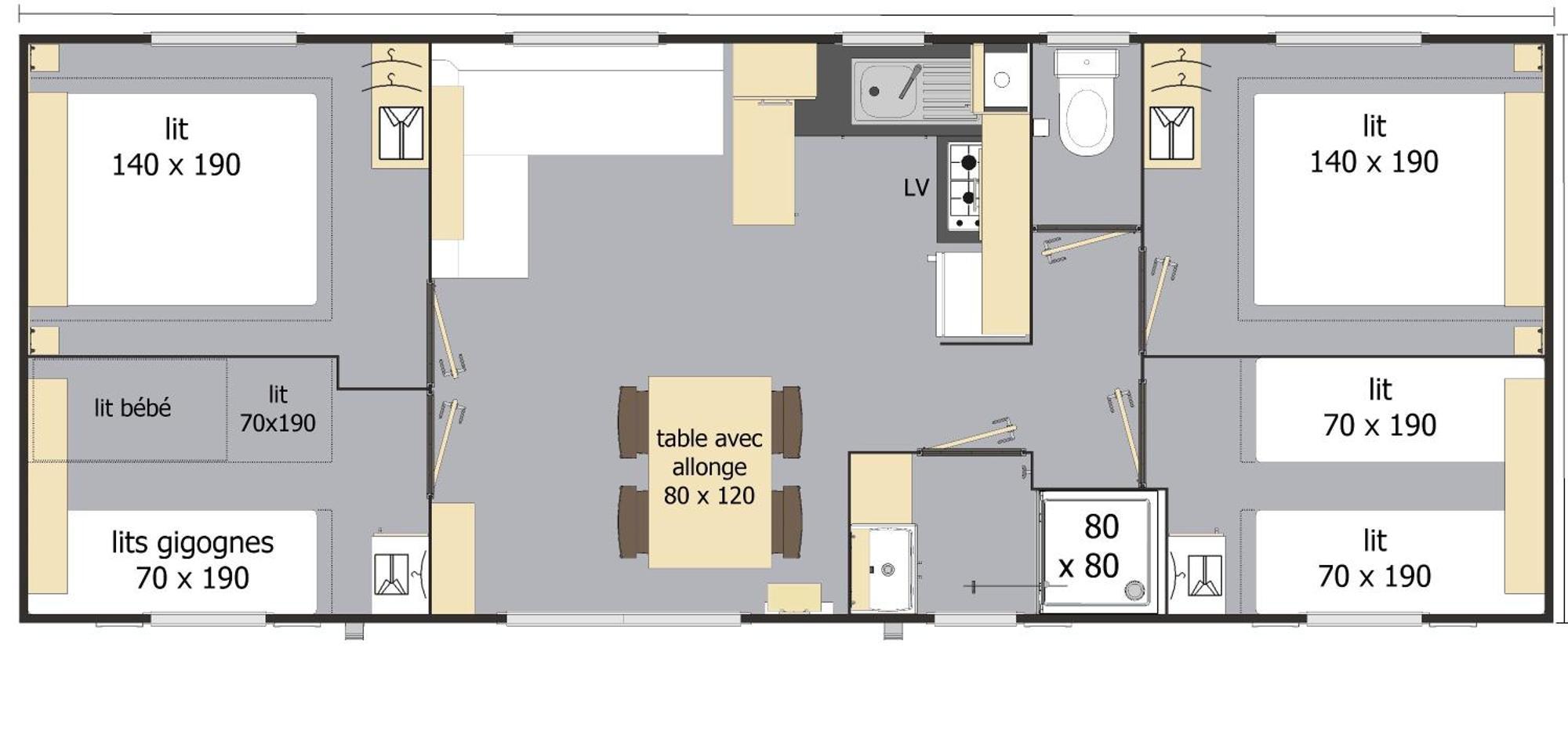 Mobil Home Xxl 4 Chambres - Camping Le Giessen Bassemberg Værelse billede